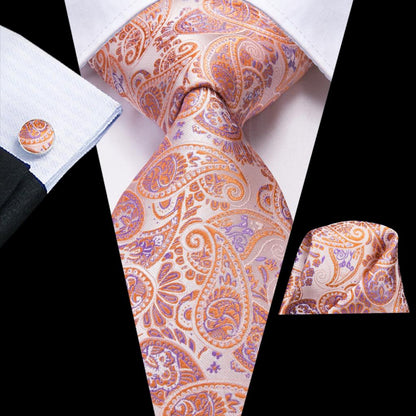 Orange Silk Elegent Tie