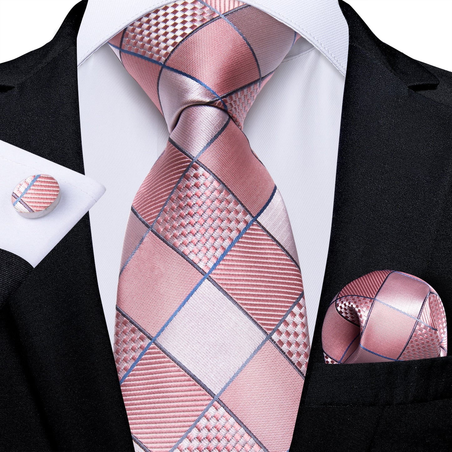 Dot Plaid Floral Ties Set