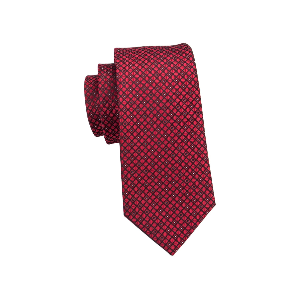 Burgundy Plaid Silk Tie