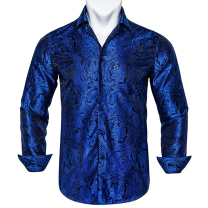 Long Sleeve Paisley Silk Shirts