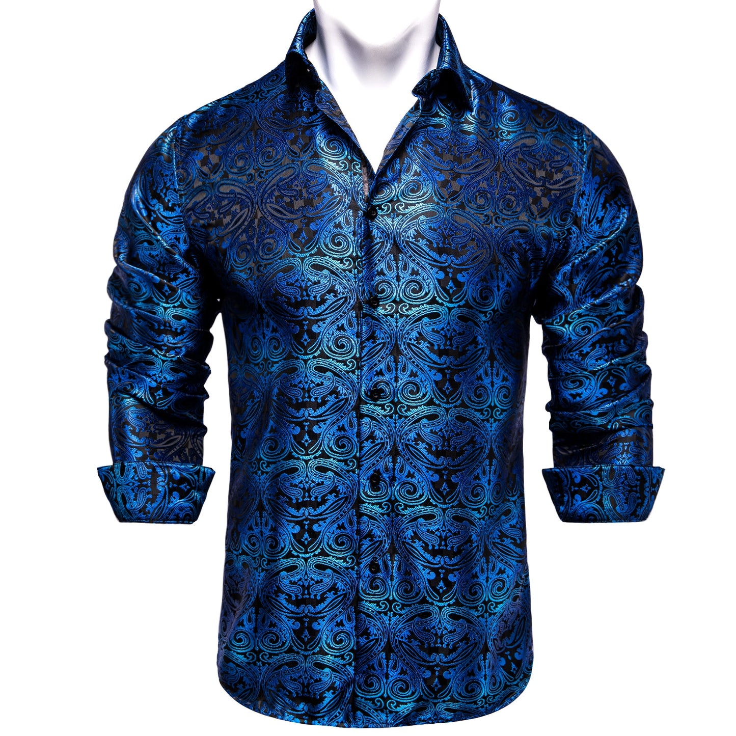 Long Sleeve Paisley Silk Shirts