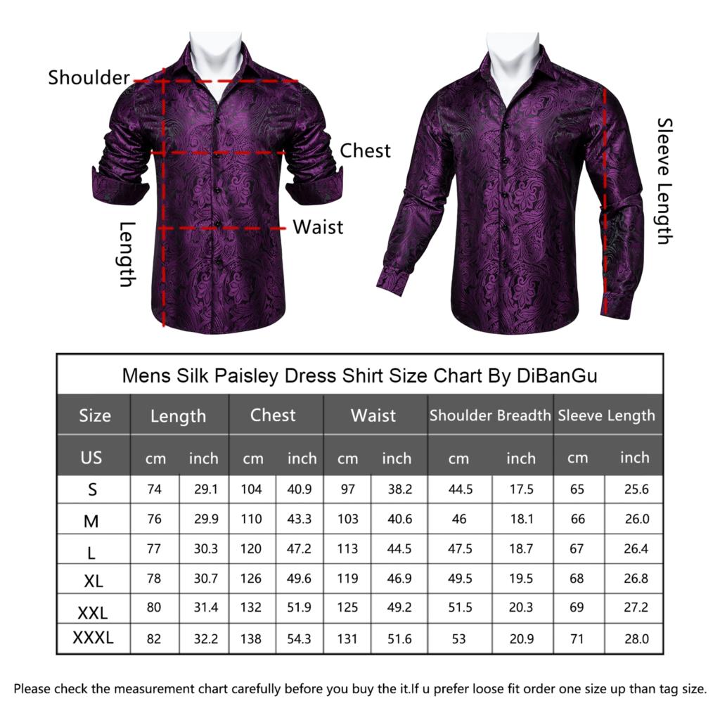 Mens Long Sleeve Paisley Dress Shirts