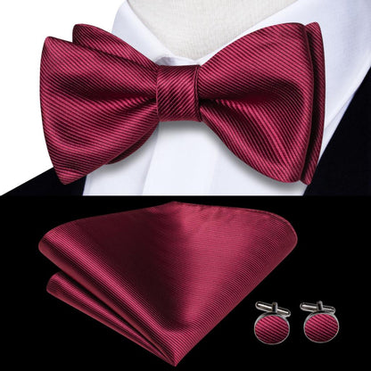 Jacquard Silk Mens Self Bow Tie