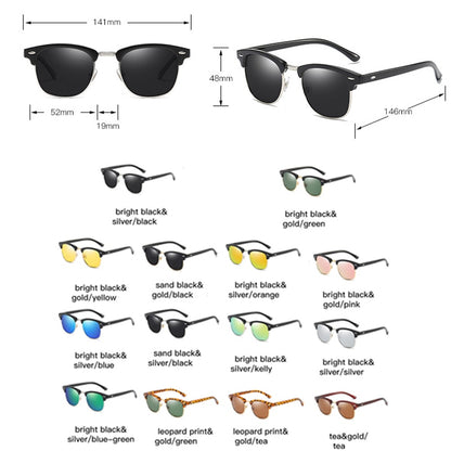 Semi Rimless Retro Sunglasses