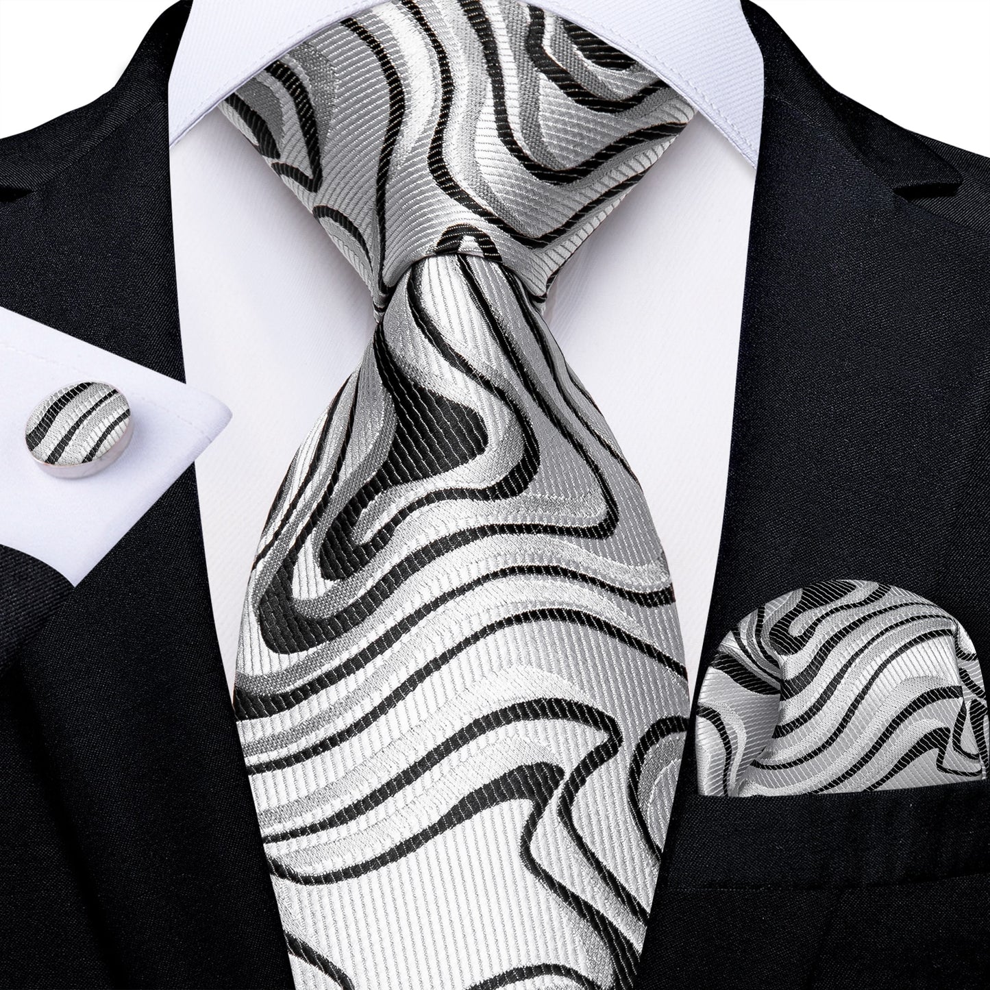 Gray Paisley Silk Ties Set