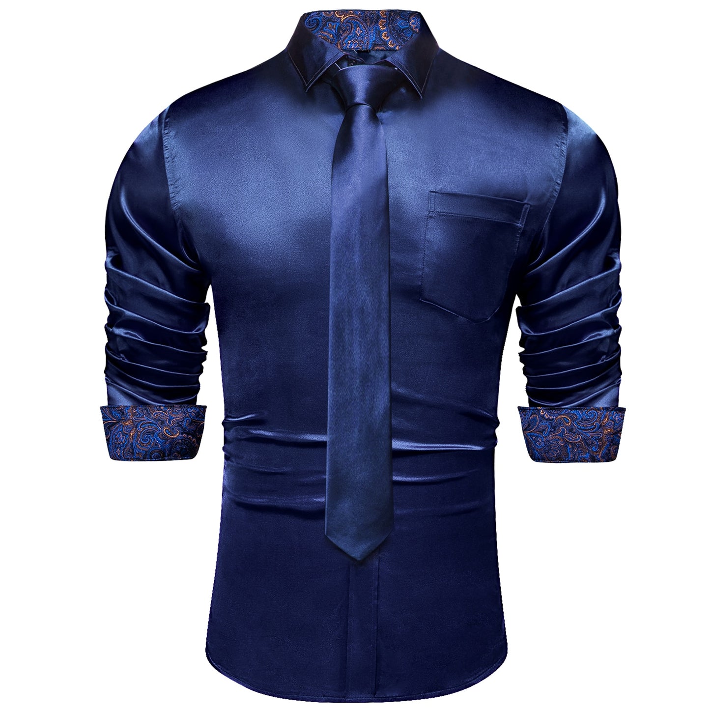 Long Sleeve Satin Dress Shirt