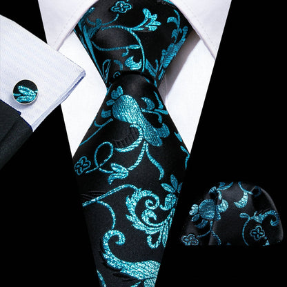 Floral Silk Tie Hanky Set