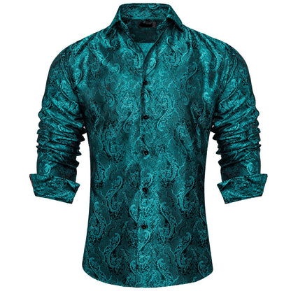 Long Sleeve Paisley Silk Shirts