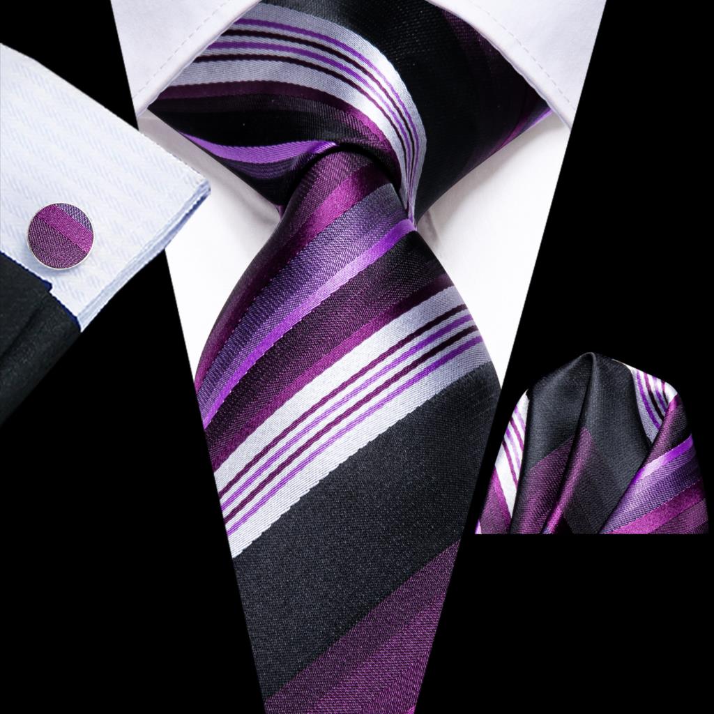 Striped Silk Business Tie Set