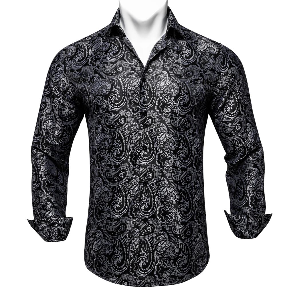 Long Sleeve Paisley Silk Shirts