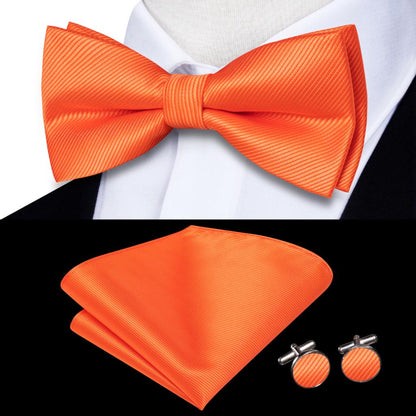 Solid Silk Pre-tied Bow Tie