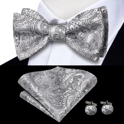 Jacquard Silk Mens Self Bow Tie