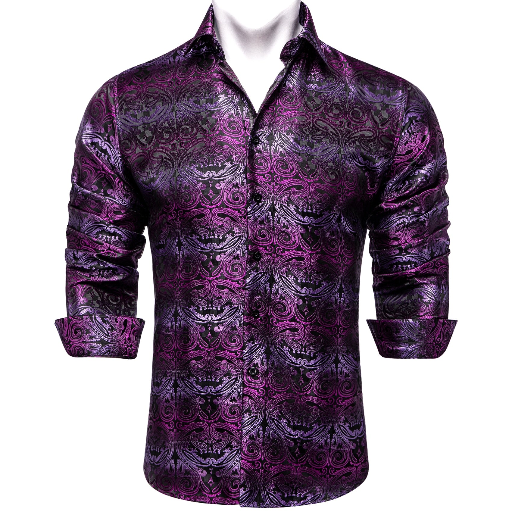 Long Sleeve Paisley Silk Shirts