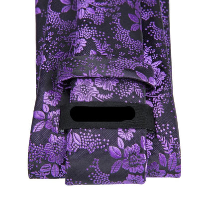 Purple Floral Ties Set