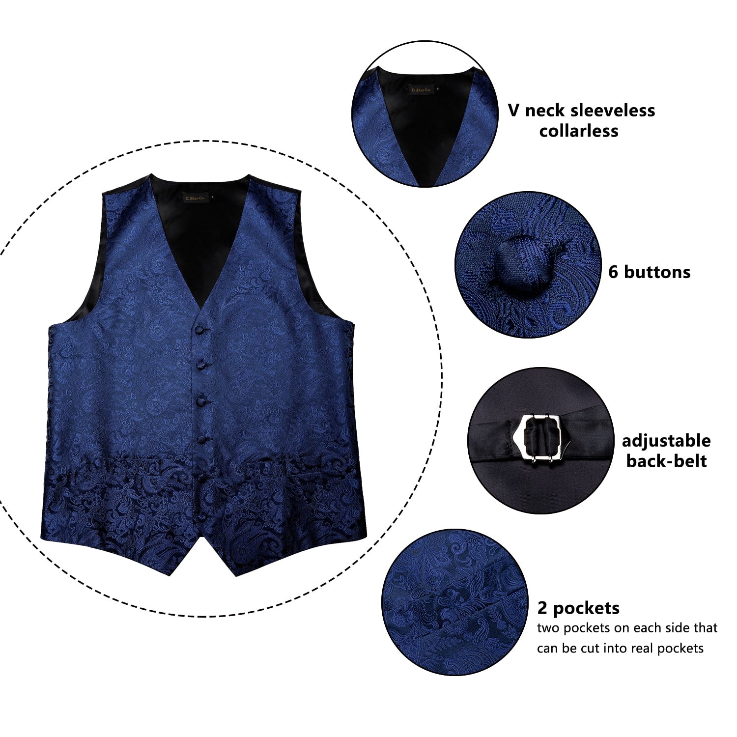 Royal Paisley Silk Vest Set