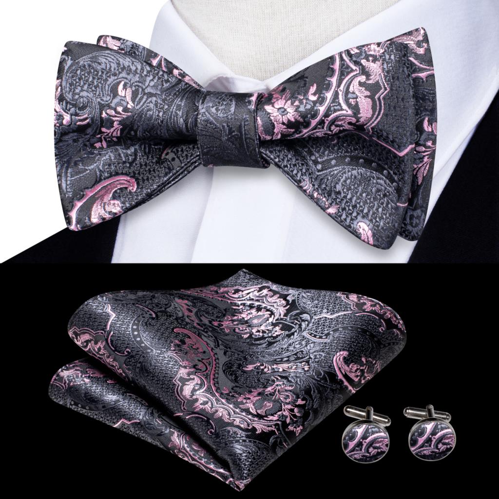 Jacquard Silk Mens Self Bow Tie