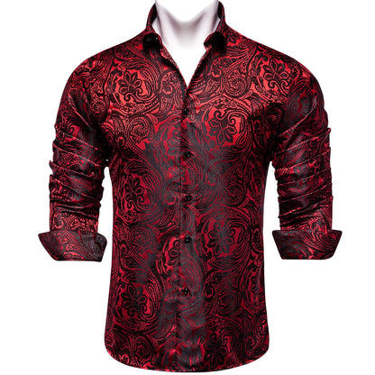 Long Sleeve Paisley Silk Shirts