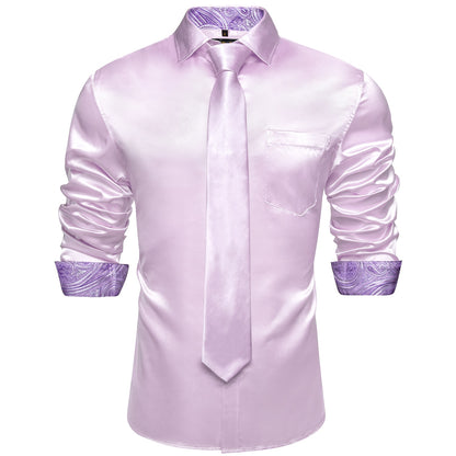 Long Sleeve Satin Dress Shirt