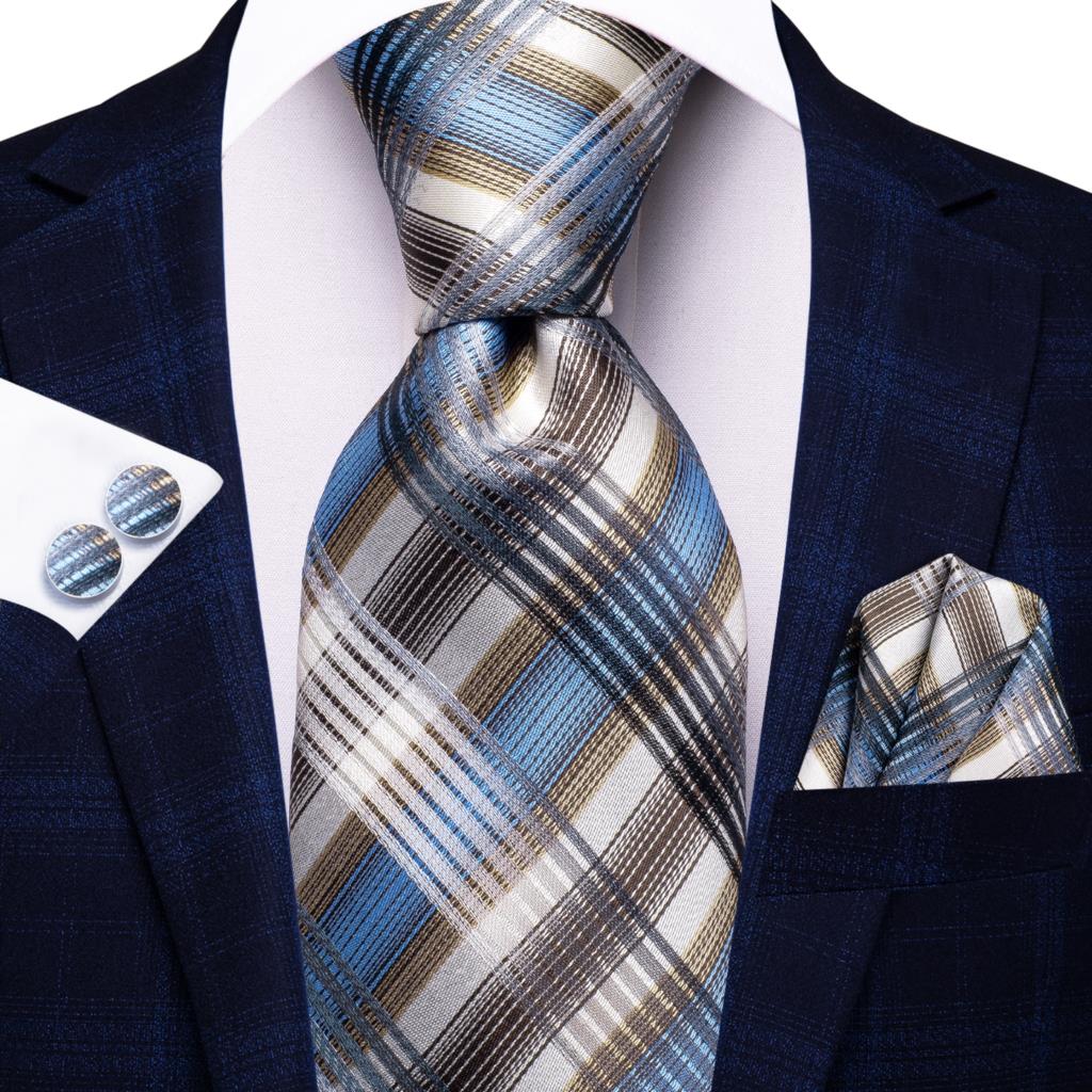 Fashion Plaid Silk Tie Set