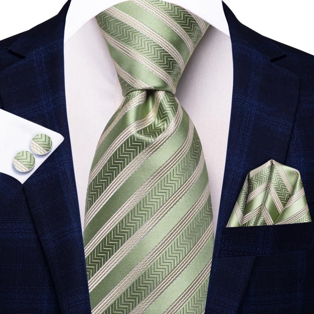 Striped Silk Business Tie Set