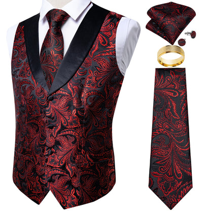 Black Gold Paisley Vest Set