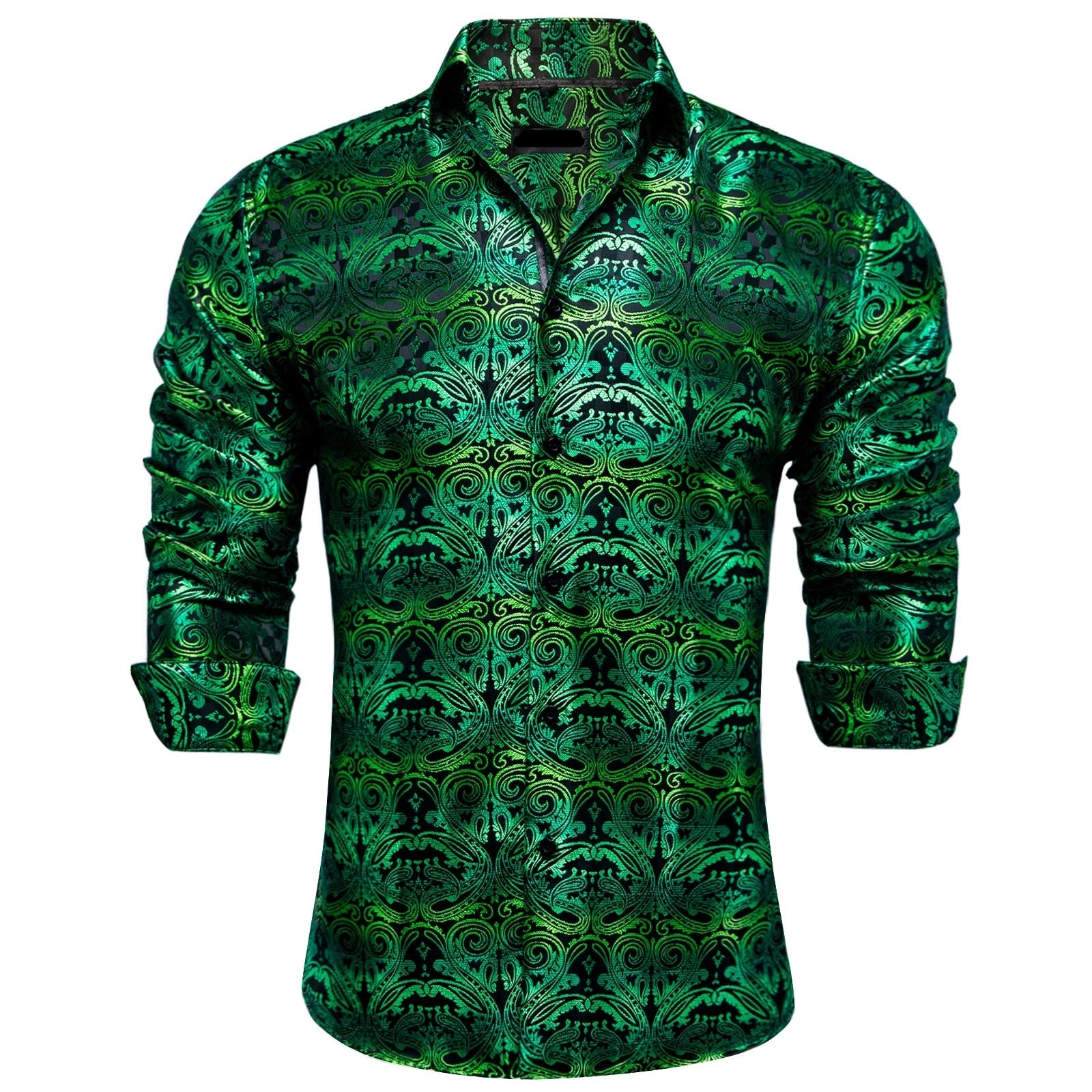 Long Sleeve Paisley Silk Shirts