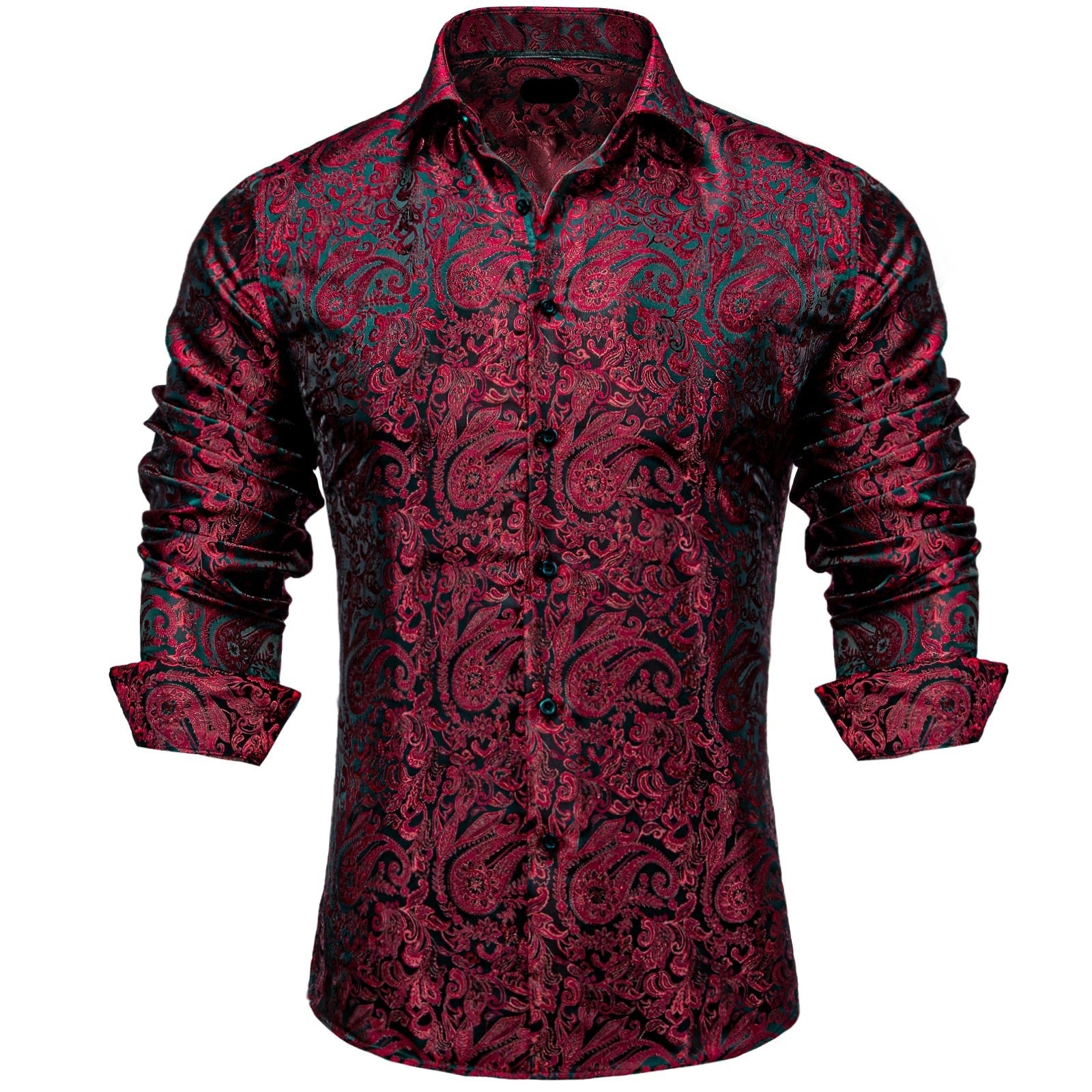 Mens Long Sleeve Paisley Dress Shirts