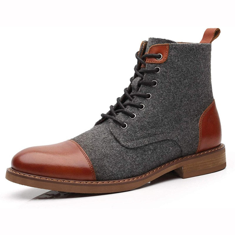 Men's Patchwork Ankle Boots