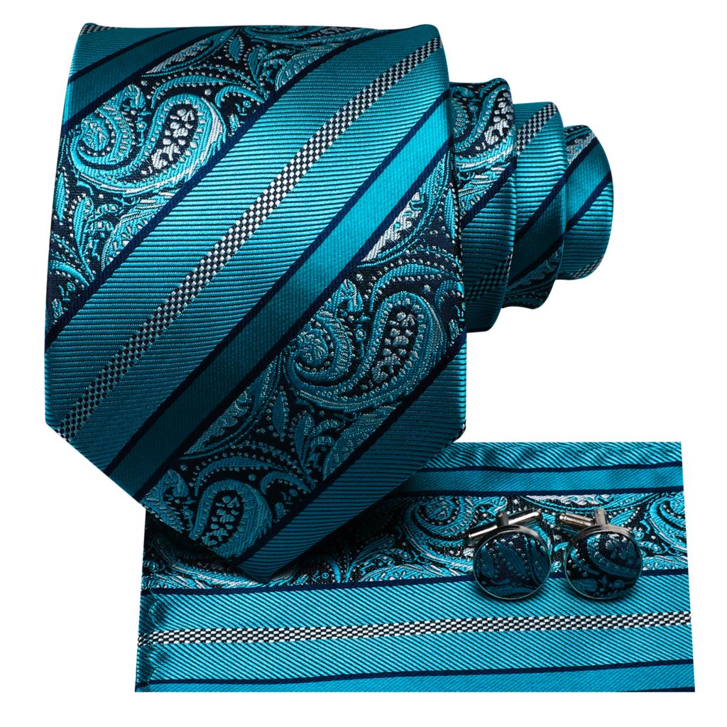 Teal Green Silk Tie Set