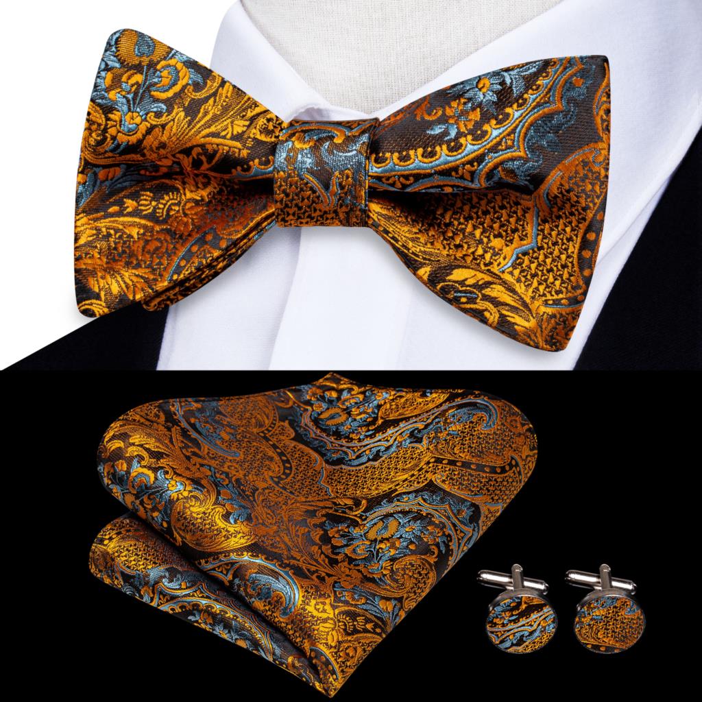 Jacquard Silk Mens Self Bow Tie