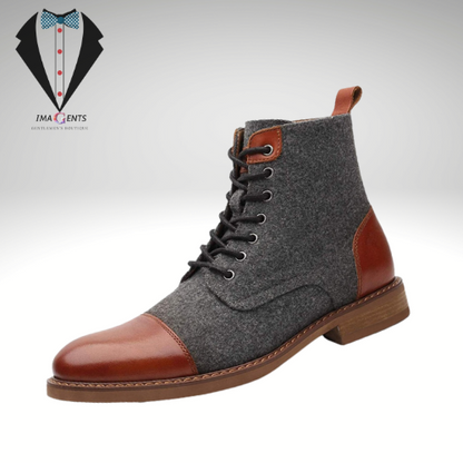 Men's Patchwork Ankle Boots