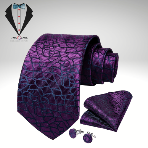 Luxury Paisley Solid Tie Set
