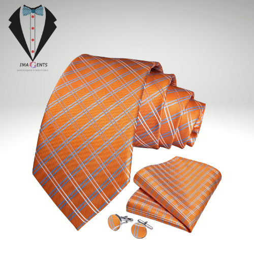 Orange Silk Ties Set
