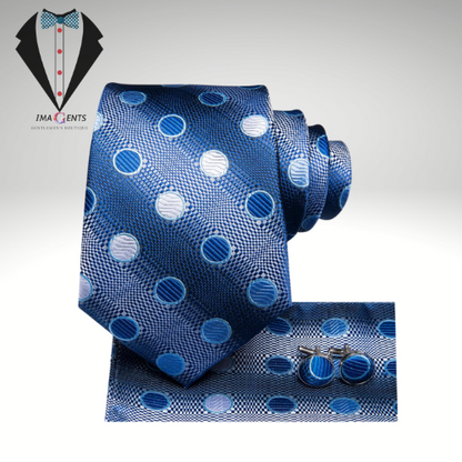 Royal Blue Dot Tie Set