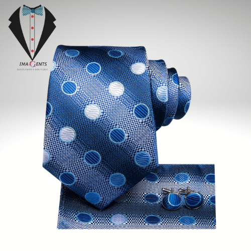 Royal Blue Dot Tie Set
