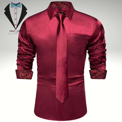 Long Sleeve Satin Dress Shirt