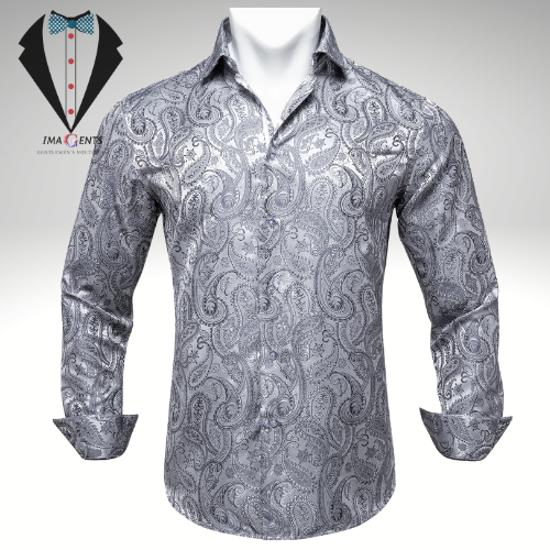 Long Sleeve Paisley Silk Shirts