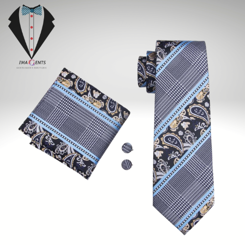 Striped Silk Business Tie Set