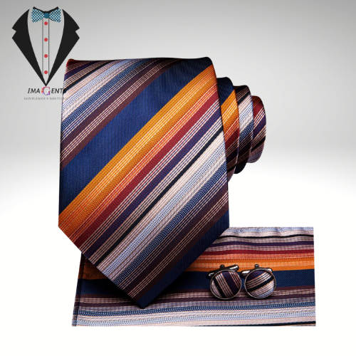 Blue Orange Striped Tie
