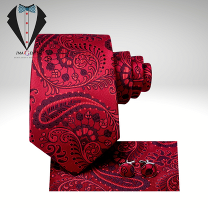 Burgundy Paisley Flroal Tie