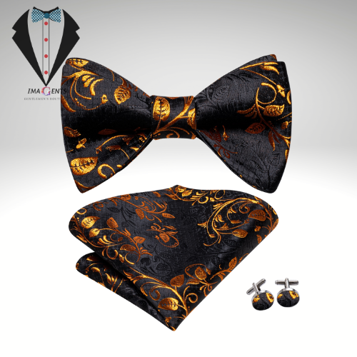 Jacquard Silk Mens Self Bow Tie