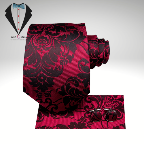 Burgundy Paisley Silk Tie