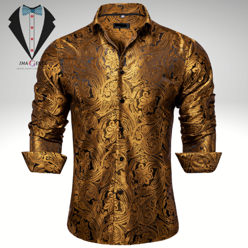 Long Sleeve Paisley Silk Shirts