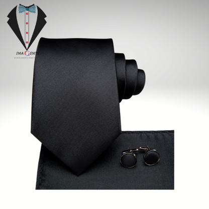 Black Paisley Silk Tie Set