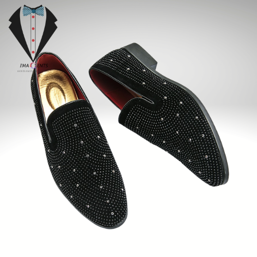 Black Rhinestone Loafers