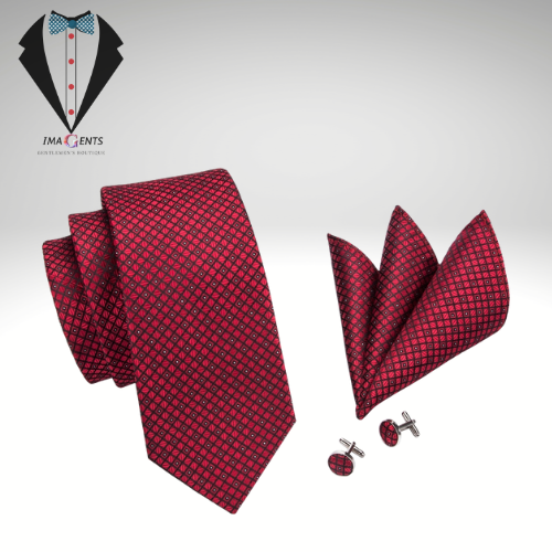 Burgundy Plaid Silk Tie