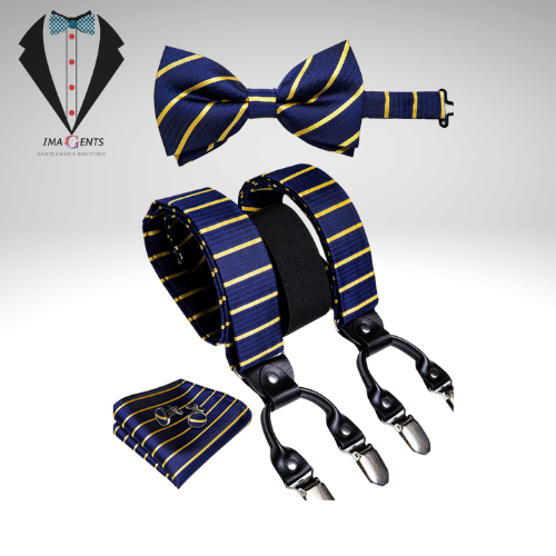 Elastic Suspender Bow Tie