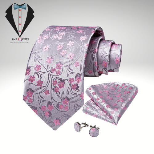 Print Floral Silk Pink Set